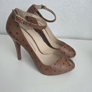 Rebecca Minkoff Brown Mary Jane Heels with Brogue Detailing